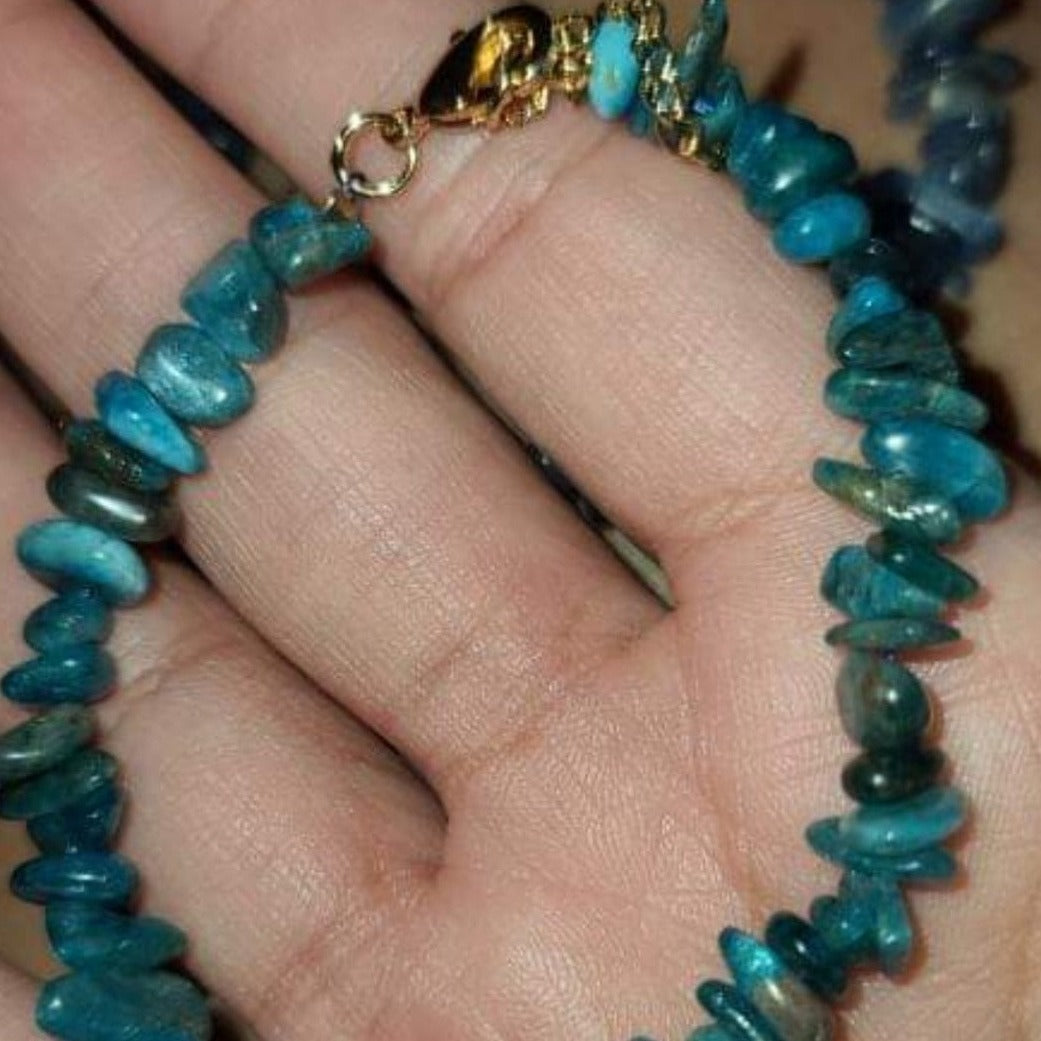 Natural Apatite Chipped Crystal Bracelet - DejaMarah Crystal Therapy