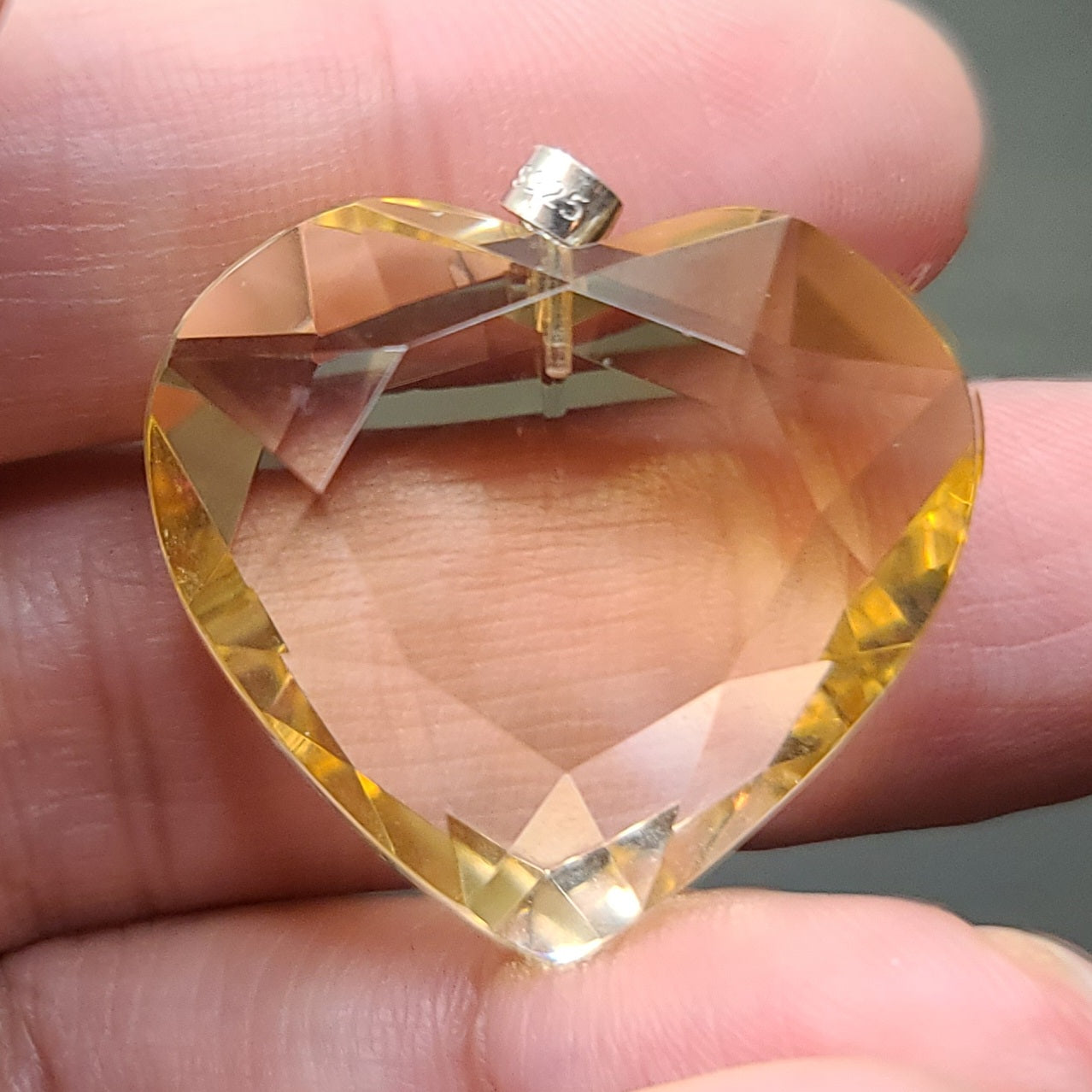 Citrine Heart Pendant - DejaMarah Crystal Therapy 